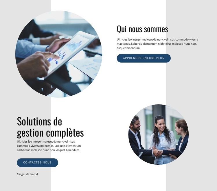 Solutions de gestion complètes Conception de site Web