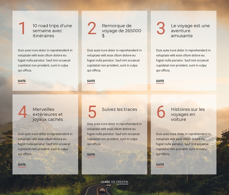 Le voyage est une aventure amusante Modèles de constructeur de sites Web