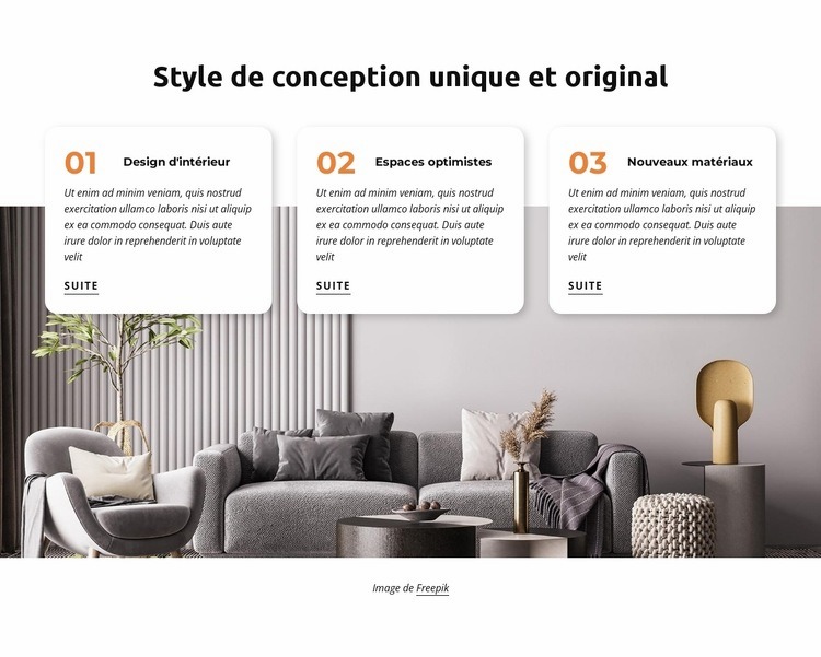 Style de conception unique et original Créateur de site Web HTML