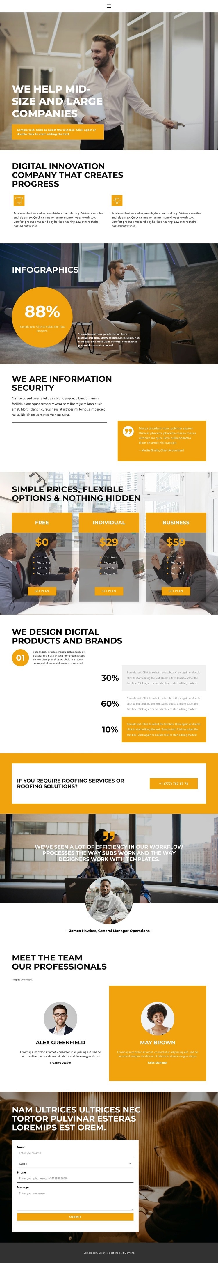 Profitable cooperation Homepage Design