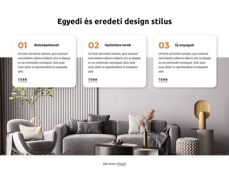 Egyedi és eredeti design stílus Weboldal tervezés
