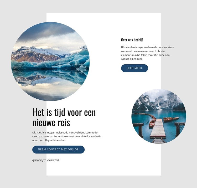 Nieuwe reis CSS-sjabloon