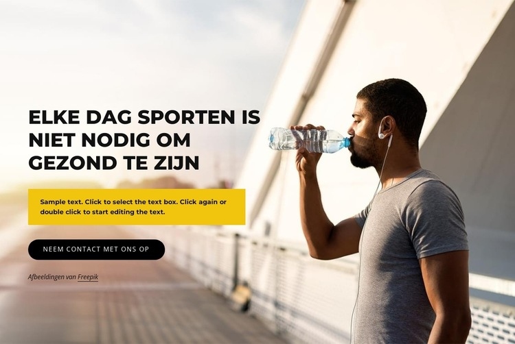 Dagelijkse training sportclub Website mockup