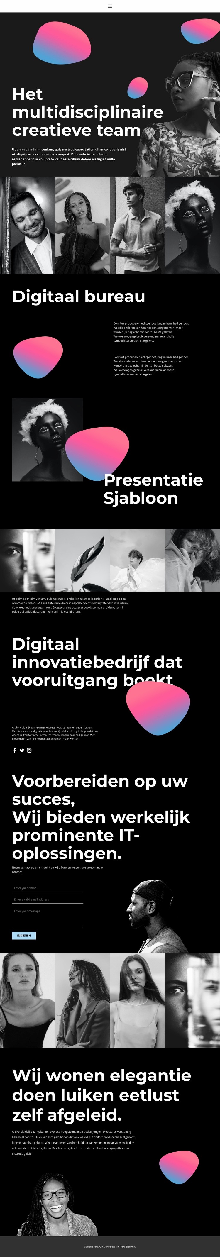 Creativiteit in de kunst Website mockup