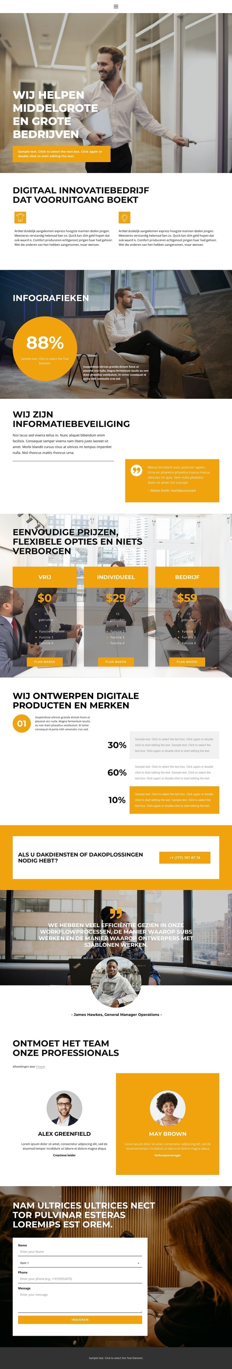 Winstgevende samenwerking Website mockup