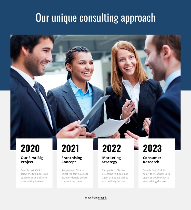 Our unique consulting approach One Page Template