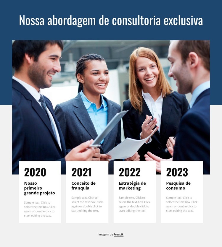 Nossa abordagem exclusiva de consultoria Modelos de construtor de sites