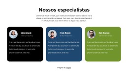 Layout CSS Gratuito Para Depoimentos De Especialistas
