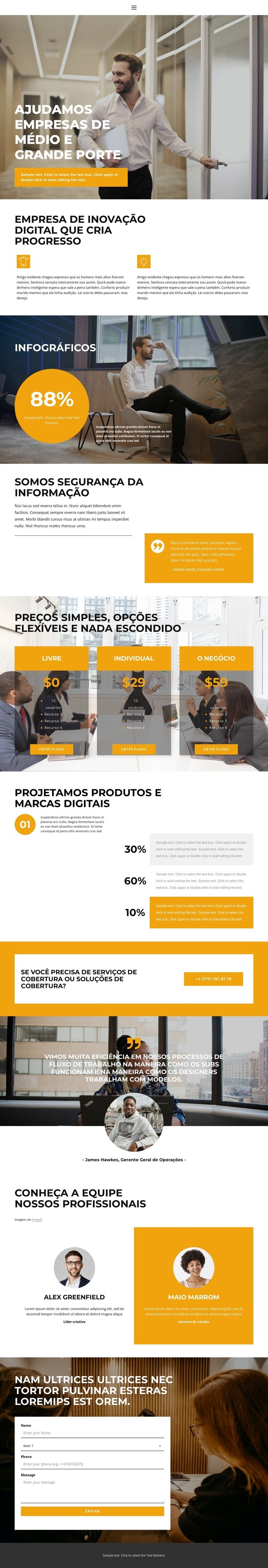 Cooperação lucrativa Landing Page