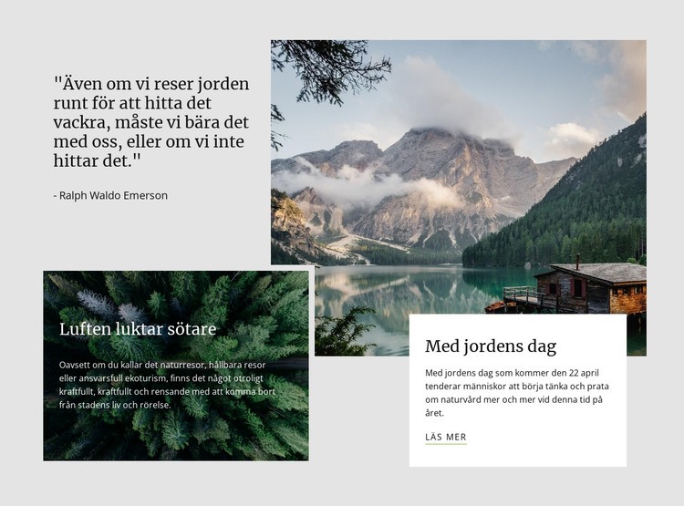 Du kan få kontakt med naturen igen Hemsidedesign