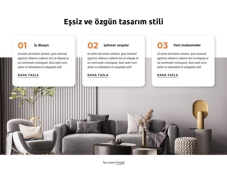 Eşsiz ve özgün tasarım stili Web Sitesi Mockup'ı