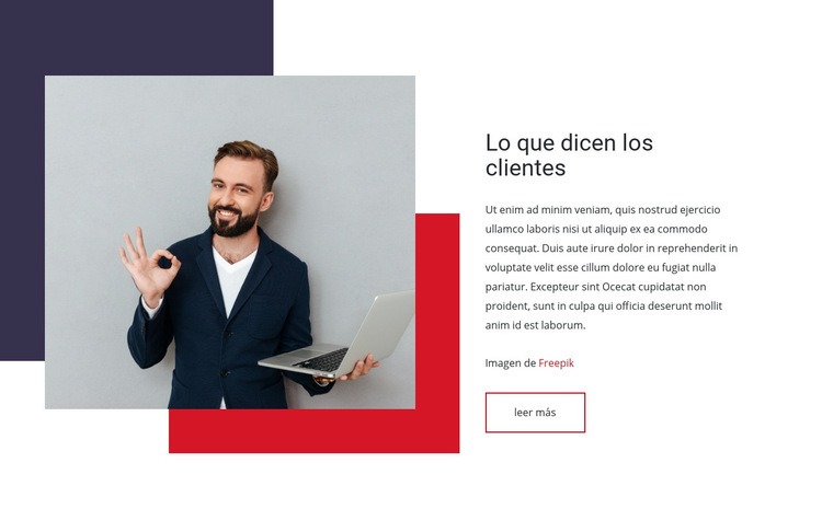 Que dicen los clientes Maqueta de sitio web