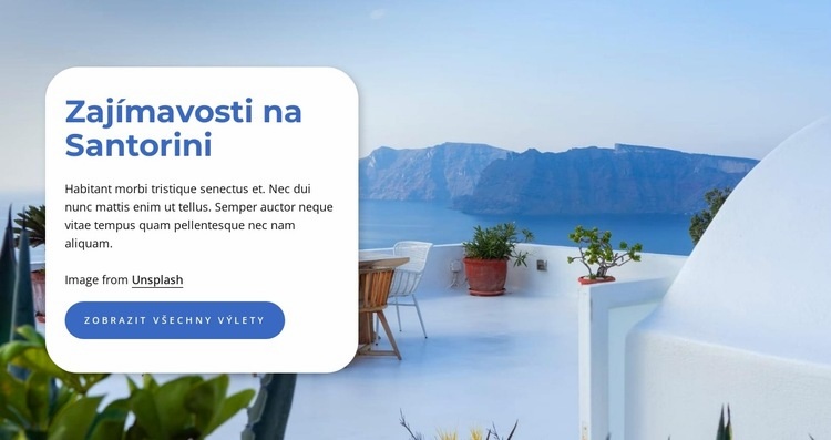 Dovolená na Santorini Webový design