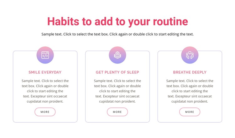 Habits to add to your  routine CSS Template