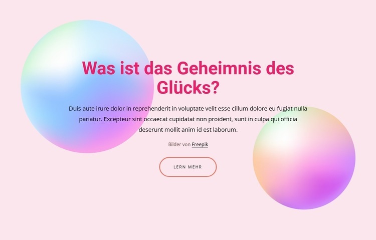 Geheimnisse des Glücks Eine Seitenvorlage