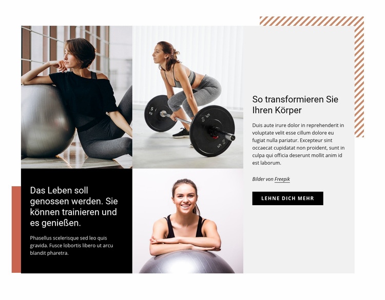 Beginne regelmäßig ins Fitnessstudio zu gehen Eine Seitenvorlage