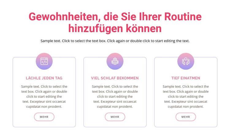 Gewohnheiten, die Sie Ihrer Routine hinzufügen können HTML-Vorlage