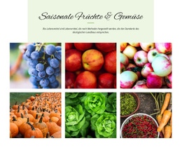 Kreativste HTML5-Vorlage Für Saisonales Obst Und Gemüse