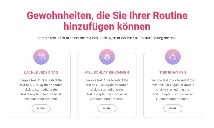 Gewohnheiten, die Sie Ihrer Routine hinzufügen können HTML5-Vorlage