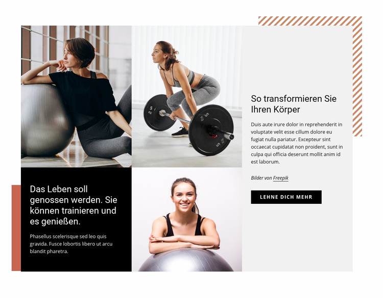 Beginne regelmäßig ins Fitnessstudio zu gehen Joomla Vorlage