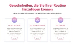 Gewohnheiten, Die Sie Ihrer Routine Hinzufügen Können - Funktionales Website-Modell