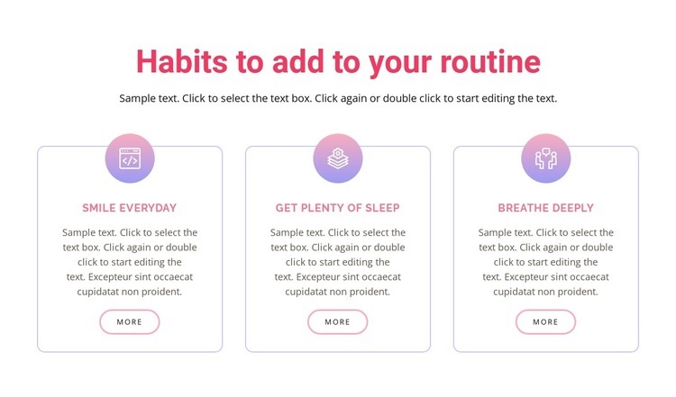 Habits to add to your  routine Elementor Template Alternative