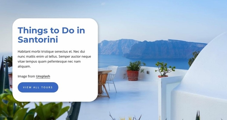 Santorini package holidays Elementor Template Alternative