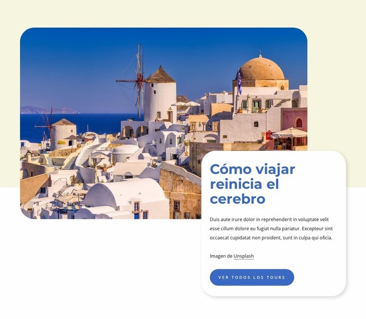 Guía de viaje de Santorini Diseño de páginas web