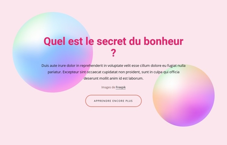 Les secrets du bonheur Modèles de constructeur de sites Web