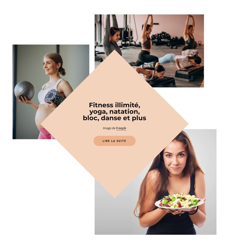 Illimité, fitness, yoga, natation Créateur de site Web HTML