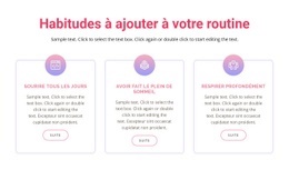 Habitudes À Ajouter À Votre Routine - Maquette De Site Web De Fonctionnalités