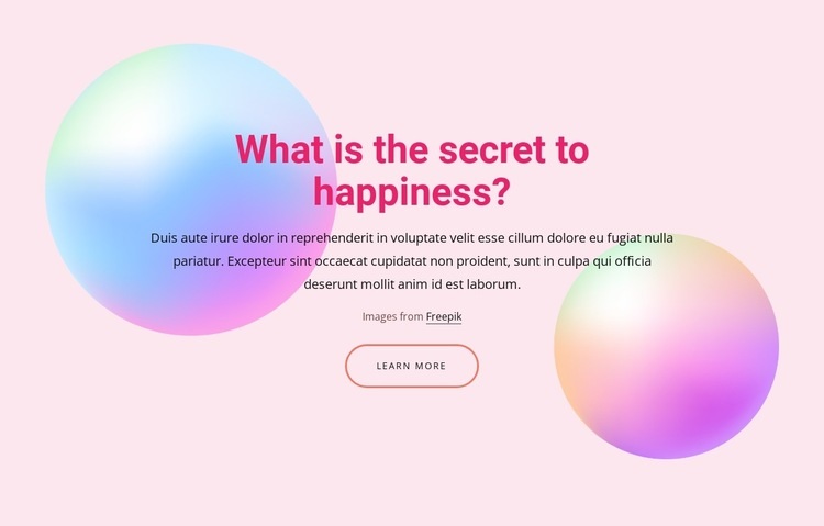 Secrets of happiness Homepage Design