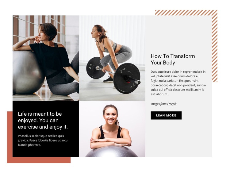 Start to attend the gym regularly Homepage Design