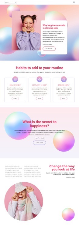How happiness affects health - Html Code Example by Nicepage