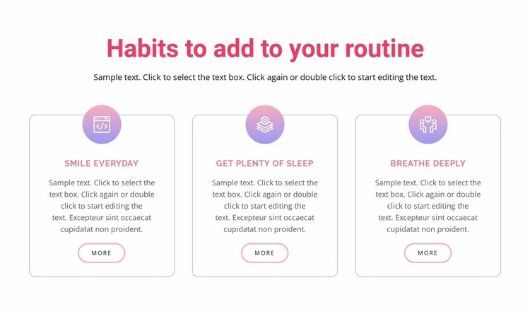 Habits to add to your  routine Html Code Example