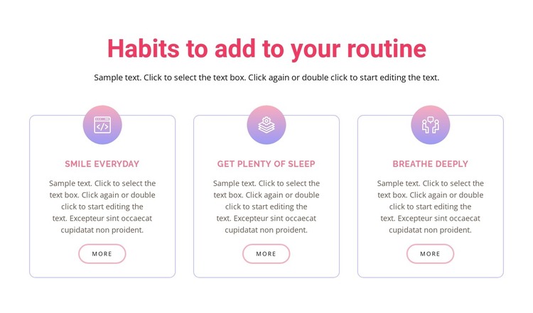Habits to add to your  routine HTML Template