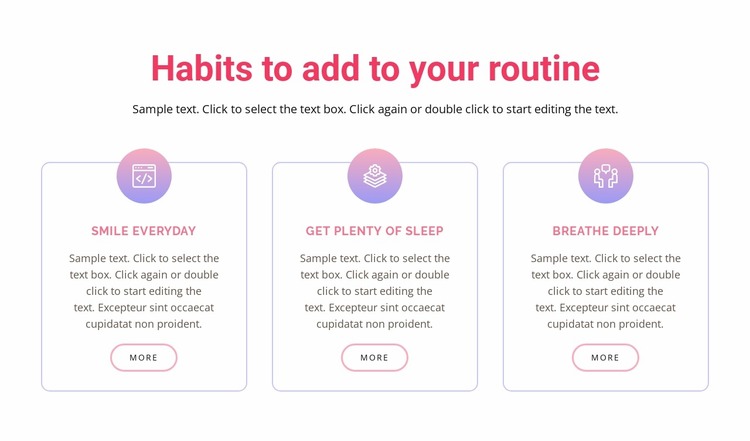 Habits to add to your  routine Html Website Builder