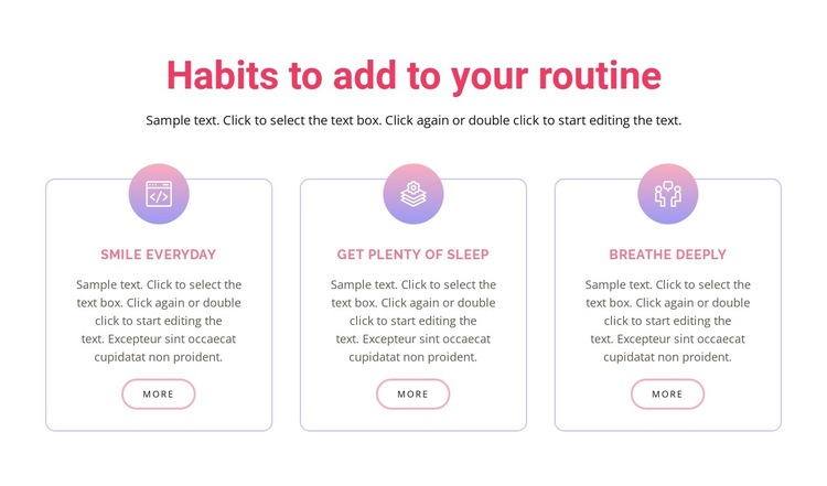 Habits to add to your  routine HTML5 Template