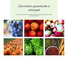 Szezonális Gyümölcsök És Zöldségek - HTML Oldalsablon