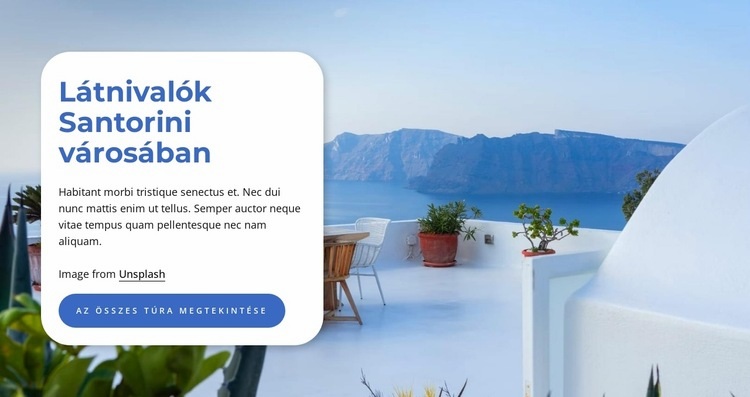 Santorini utazási csomagok Weboldal tervezés