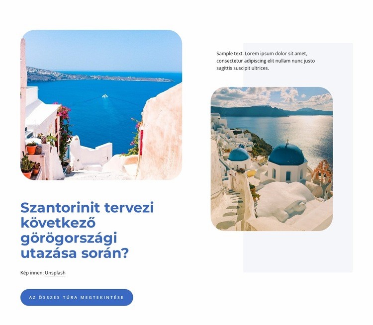 Santorini utazástervező WordPress Téma