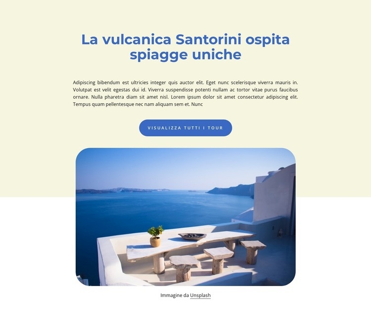 Vulcano di Santorini Un modello di pagina
