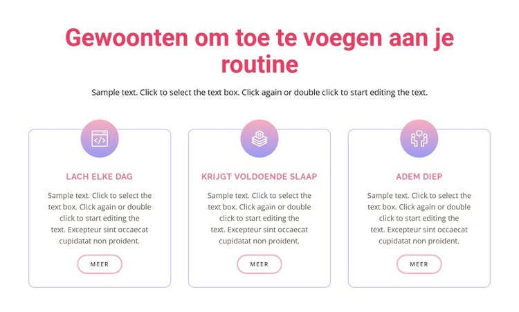 Gewoonten om toe te voegen aan je routine Html Website Builder