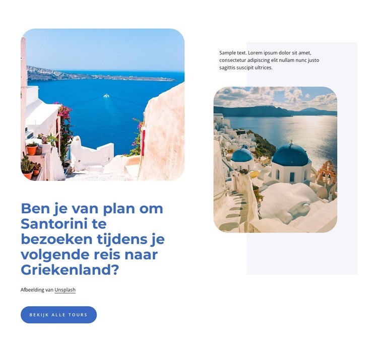 Santorini reisplanner Sjabloon voor één pagina