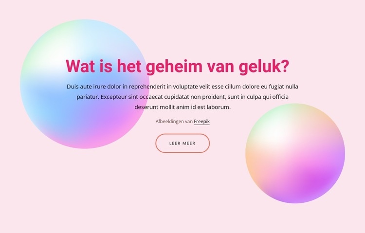 Geheimen van geluk Website mockup