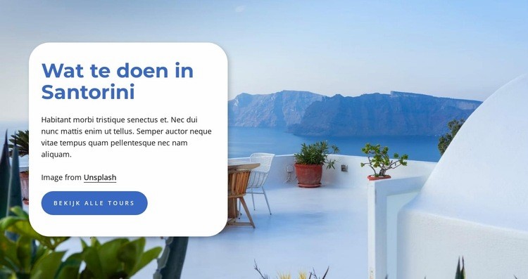 Santorini pakketreizen Website mockup