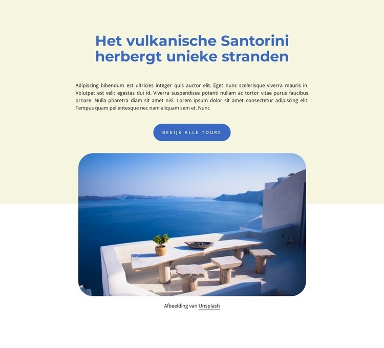 Santorini vulkaan Website mockup