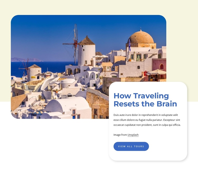 Santorini travel guide One Page Template