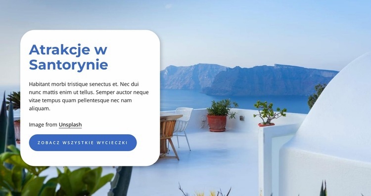 Wakacje zorganizowane na Santorini Makieta strony internetowej