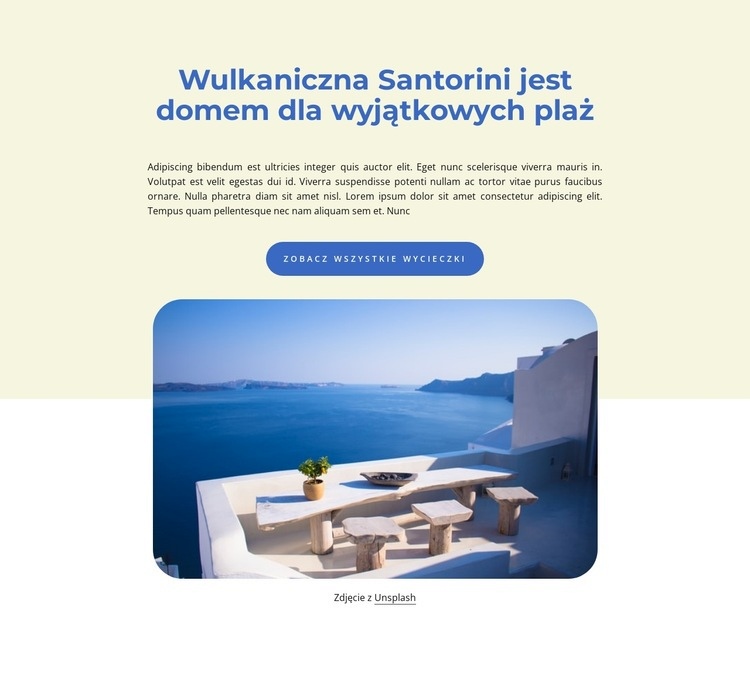 Wulkan Santorini Projekt strony internetowej